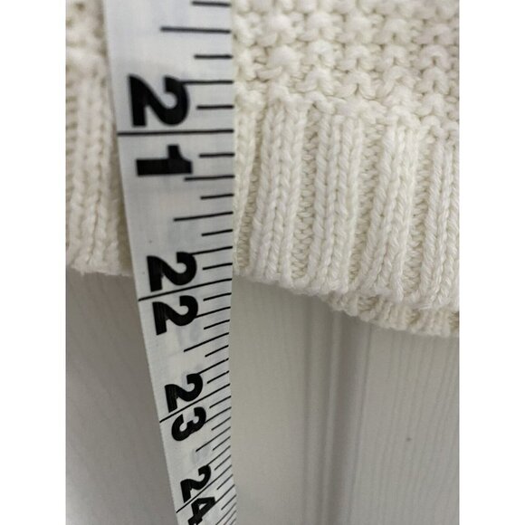 Jeanne Pierre Womens Size XS Sweater White Ivory Long Sleeve Crew Cable Knit - Picture 5 of 5